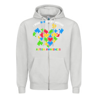 Dove Grey Wear Blue For My Brother Autism Zipper Hoodie - CowhideDigitalArt