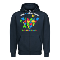 Navy Wear Blue For My Brother Autism Zipper Hoodie - CowhideDigitalArt