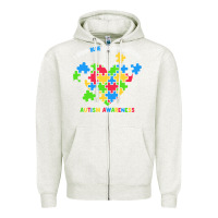 Oatmeal Heather Wear Blue For My Brother Autism Zipper Hoodie - CowhideDigitalArt