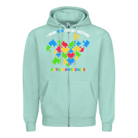 Seafoam Wear Blue For My Brother Autism Zipper Hoodie - CowhideDigitalArt