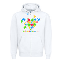 White Wear Blue For My Brother Autism Zipper Hoodie - CowhideDigitalArt