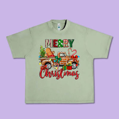 Merry Christmas Gingerbread Truck Urban Heavy Tee Designed By Texasbilliewilder