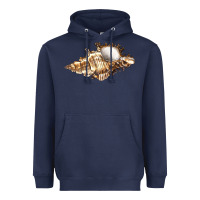 Navy murex snail Heavyweight Hoodie - LillyAllenDesigns