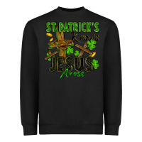 Black St. Patrick's knows Jesus arose Heavyweight Sweatshirt - FaDigitalArtStudio