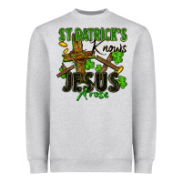 Heather Grey St. Patrick's knows Jesus arose Heavyweight Sweatshirt - FaDigitalArtStudio