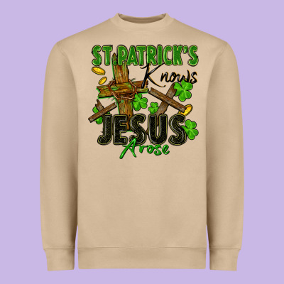 St. Patrick's Knows Jesus Arose Heavyweight Sweatshirt Designed By Fadigitalartstudio
