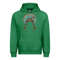 Emerald native american headdress turquise Urban Hoodie - BarkalooDesign