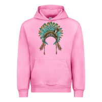 Fuchsia Pink native american headdress turquise Urban Hoodie - BarkalooDesign
