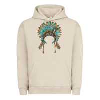 Pigment French Oak native american headdress turquise Urban Hoodie - BarkalooDesign