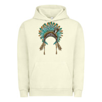 Pigment Pistachio native american headdress turquise Urban Hoodie - BarkalooDesign