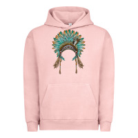 Pigment Salmon native american headdress turquise Urban Hoodie - BarkalooDesign
