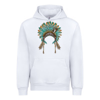 White native american headdress turquise Urban Hoodie - BarkalooDesign
