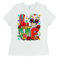 White cinco de mayo love Ladies Tee - LillyAllenDesigns