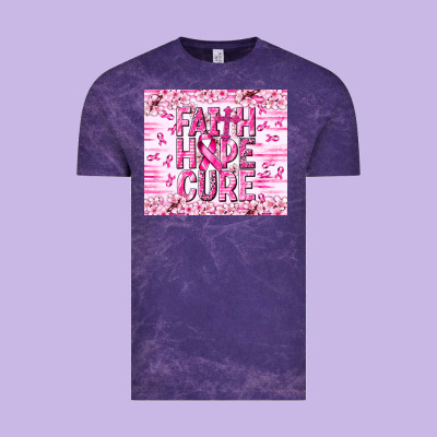 Faith Hope Cure Cancer Vintage Tee Designed By Nancycooperartshop