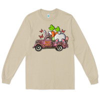 Mushroom happy easter pink truck with bunny Long Sleeve Tee - RanaPortraitStore