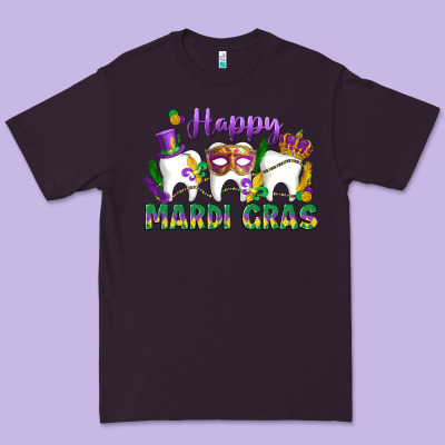 Mardi Gras Celebration With Teeth Premium Tee Designed By Lillyallendesigns