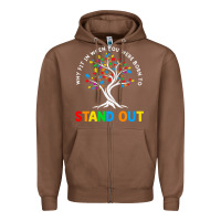 Chestnut Why Fit In Autism Awareness Zipper Hoodie - CowhideDigitalArt