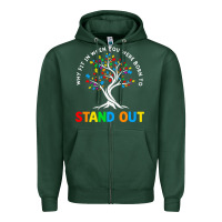 Sports Green Why Fit In Autism Awareness Zipper Hoodie - CowhideDigitalArt