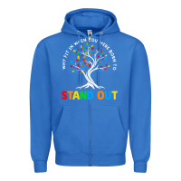 True Royal Why Fit In Autism Awareness Zipper Hoodie - CowhideDigitalArt