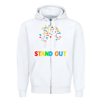 White Why Fit In Autism Awareness Zipper Hoodie - CowhideDigitalArt