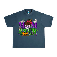 Midnight Navy Momster Halloween Urban Heavy Tee - NancyCooperArtShop
