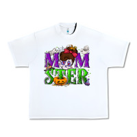 White Momster Halloween Urban Heavy Tee - NancyCooperArtShop
