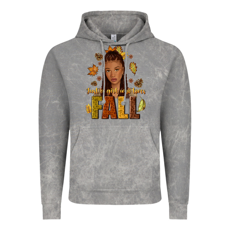 Just A Girl Who Loves Fall Afro Woman Vintage Hoodie by NancyCooperArtShop | Teevron