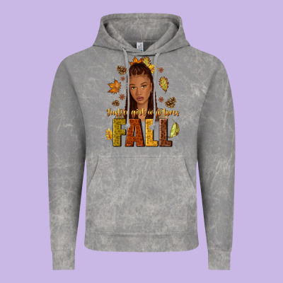 Just A Girl Who Loves Fall Afro Woman Vintage Hoodie Designed By Nancycooperartshop