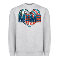 Heather Grey American Mama heart Heavyweight Sweatshirt - FaDigitalArtStudio