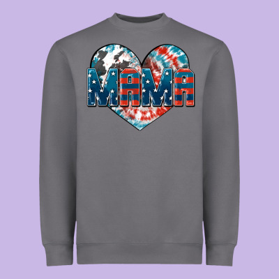 American Mama Heart Heavyweight Sweatshirt Designed By Fadigitalartstudio