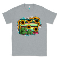 Heather Grey Wyoming Map Sunflower Cactus Serape Classic Tee - RanaPortraitStore
