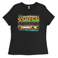 Black sunflower aztec serape cowhide background Ladies Tee - RanaPortraitStore