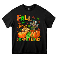 Black fall for jesus he never leaves Heavy Core Tee - MaliasSmallBusiness