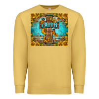 Antique Gold Western Faith Cross Butterfly Premium Sweatshirt - LillyAllenDesigns