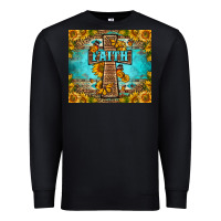 Black Western Faith Cross Butterfly Premium Sweatshirt - LillyAllenDesigns