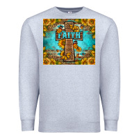 Heather Grey Western Faith Cross Butterfly Premium Sweatshirt - LillyAllenDesigns