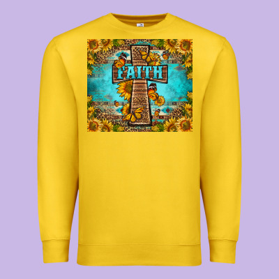 Western Faith Cross Butterfly Premium Sweatshirt Designed By Lillyallendesigns