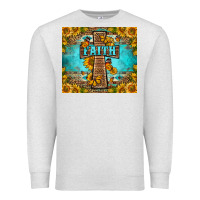 Oatmeal Heather Western Faith Cross Butterfly Premium Sweatshirt - LillyAllenDesigns