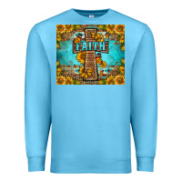 Ocean Blue Western Faith Cross Butterfly Premium Sweatshirt - LillyAllenDesigns