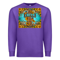 Purple Western Faith Cross Butterfly Premium Sweatshirt - LillyAllenDesigns