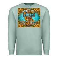 Seafoam Western Faith Cross Butterfly Premium Sweatshirt - LillyAllenDesigns