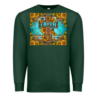 Sports Green Western Faith Cross Butterfly Premium Sweatshirt - LillyAllenDesigns