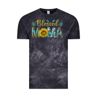 Cloud Black Western Blessed Mama with Leopard and Sunflower Vintage Tee - texasbilliewilder