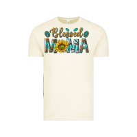 Vintage Arctic Western Blessed Mama with Leopard and Sunflower Vintage Tee - texasbilliewilder