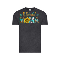 Vintage Black Western Blessed Mama with Leopard and Sunflower Vintage Tee - texasbilliewilder