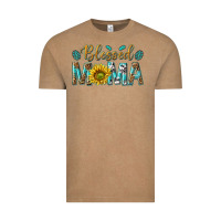 Vintage Coffee Western Blessed Mama with Leopard and Sunflower Vintage Tee - texasbilliewilder