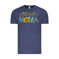 Vintage Denim Western Blessed Mama with Leopard and Sunflower Vintage Tee - texasbilliewilder