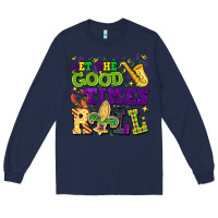 Navy let the good times roll Long Sleeve Tee - CowGirlArtShop