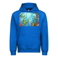 Cobalt lobster background Urban Hoodie - BarkalooDesign