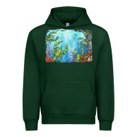 Foreset Green lobster background Urban Hoodie - BarkalooDesign